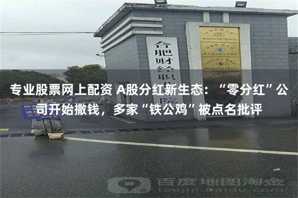 专业股票网上配资 A股分红新生态：“零分红”公司开始撒钱，多家“铁公鸡”被点名批评