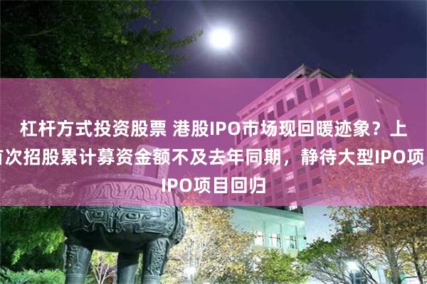 杠杆方式投资股票 港股IPO市场现回暖迹象？上半年首次招股累计募资金额不及去年同期，静待大型IPO项目回归