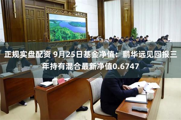 正规实盘配资 9月25日基金净值：鹏华远见回报三年持有混合最新净值0.6747