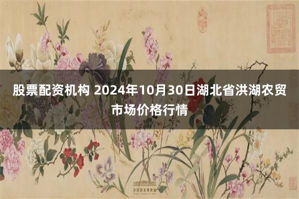 股票配资机构 2024年10月30日湖北省洪湖农贸市场价格行情