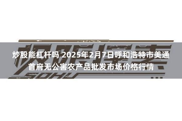 炒股能杠杆吗 2025年2月7日呼和浩特市美通首府无公害农产品批发市场价格行情